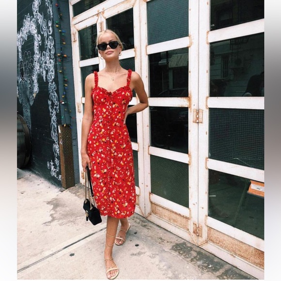 Realisation Par 'Juliet' Rouge Fleur silk floral midi dress, size small - Picture 3 of 9